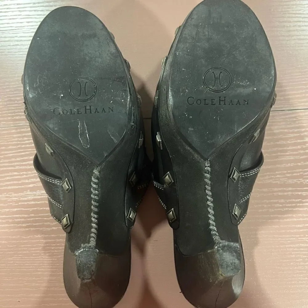 Cole Haan Tova Studded Suede Heeled Mules